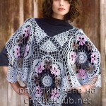 patron gratuit crochet poncho