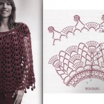 patron gratuit crochet poncho