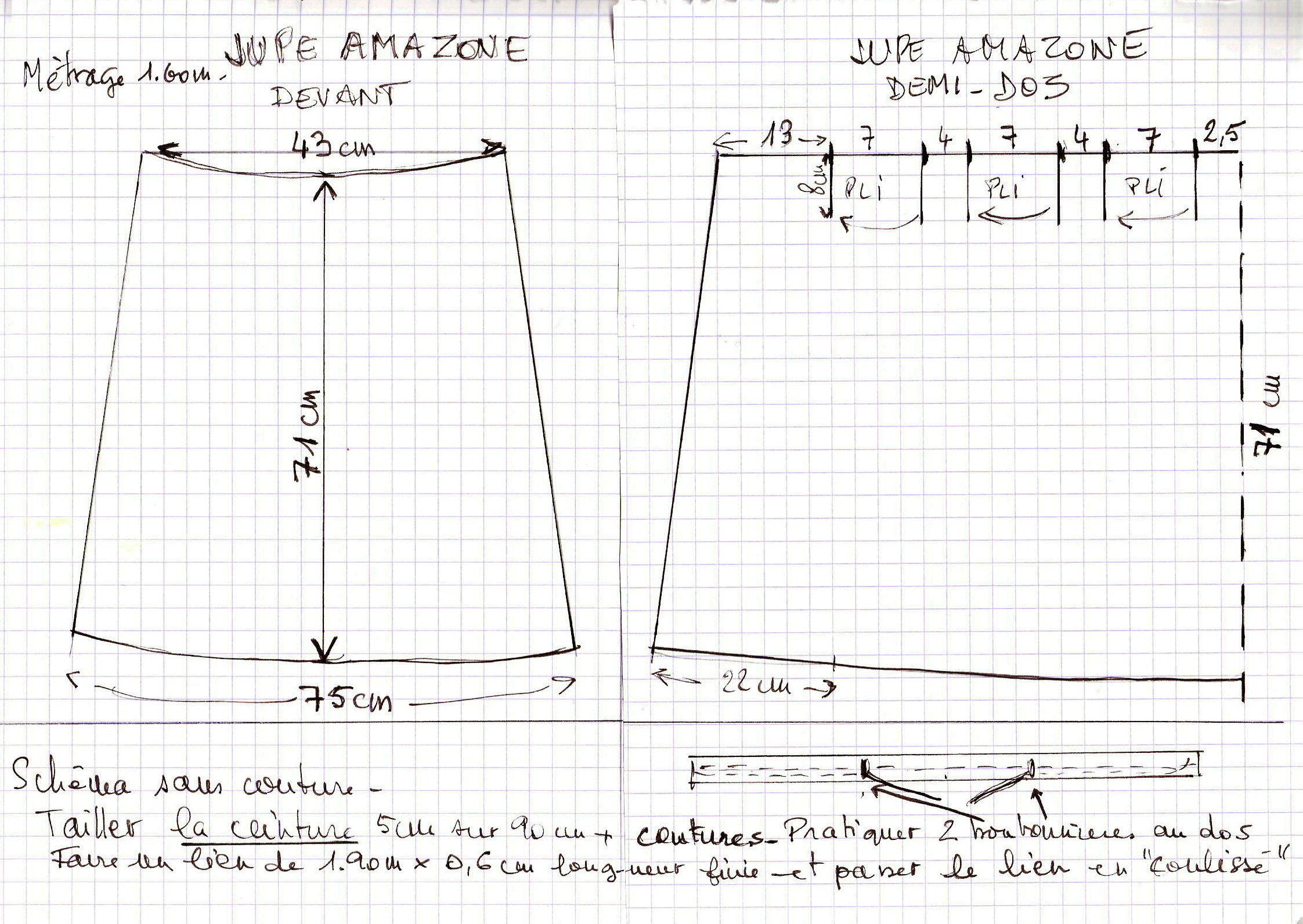 patron gratuit jupe ample