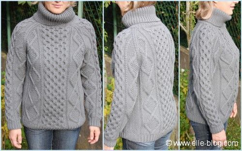 Pull irlandais femme modèle tricoté en Pur Mérinos Français de Bergère de