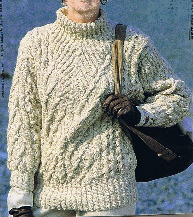 modèle tricot pull irlandais